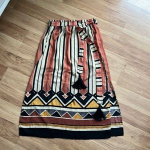 H&M Women’s Midi Length Skirt with Belt Multi-Color Size 6